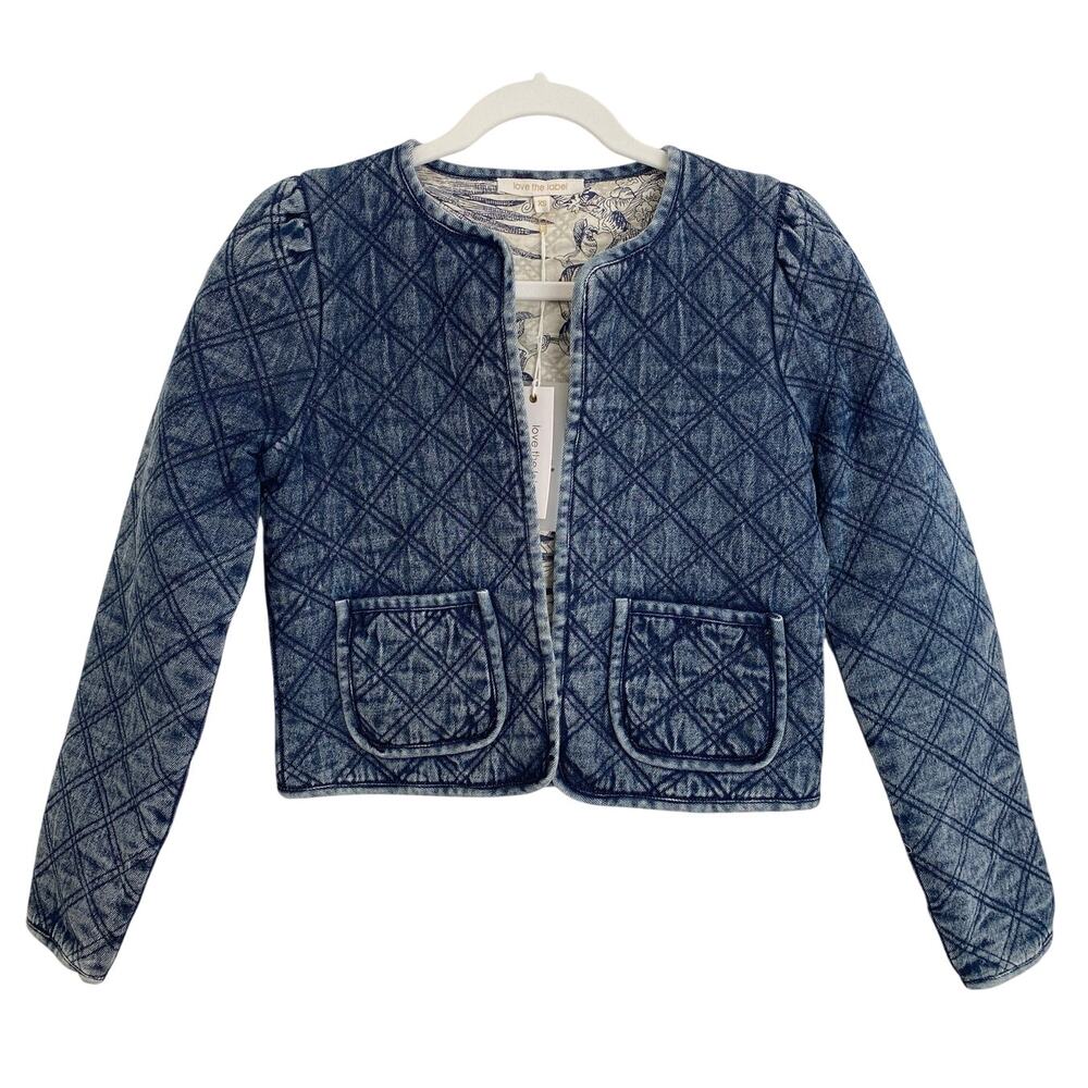 Love The Label Oliver Quilted Denim Jacket Reversible Yaffe Print Tuckernuck XS